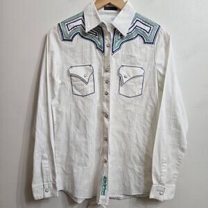 Rock 47 Long Live Cowgirls Wrangler Embroidered Embellished Western Shirt Size M